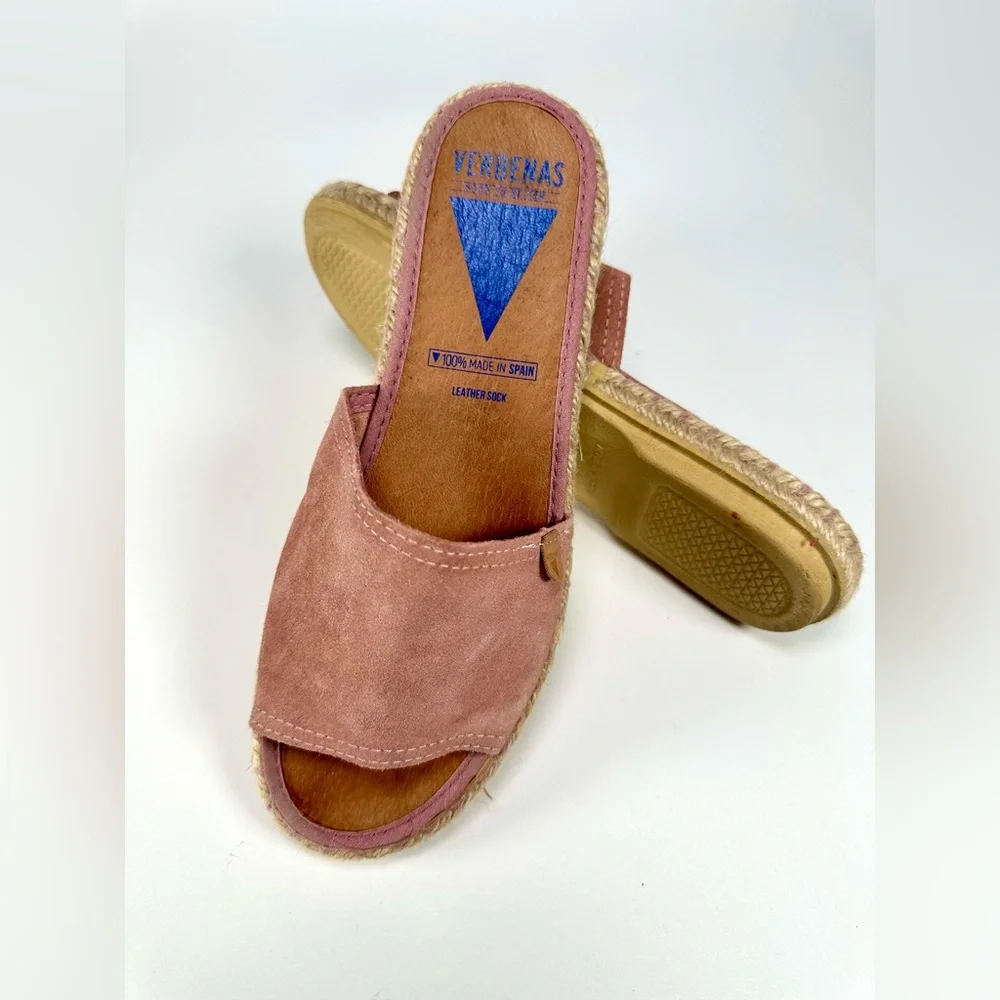 Verbenas Women's Suede Pink Andrea Slide Sandals